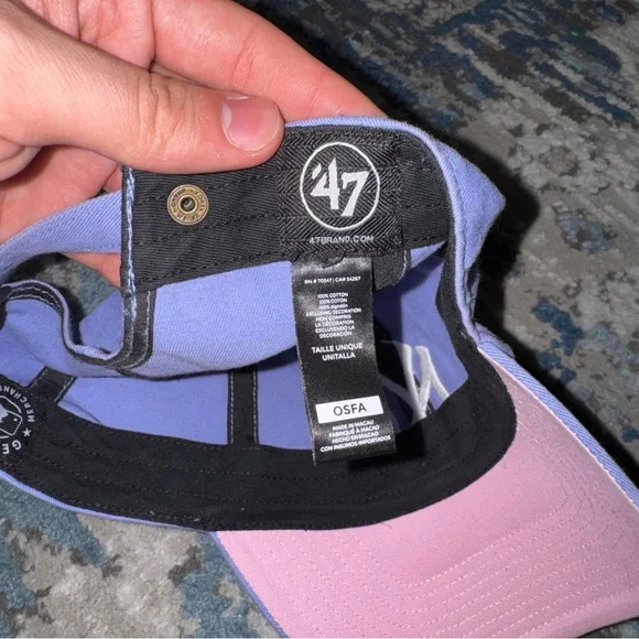 47 Lavender Purple Baseball Cap with White Logo - Picture 7 of 7